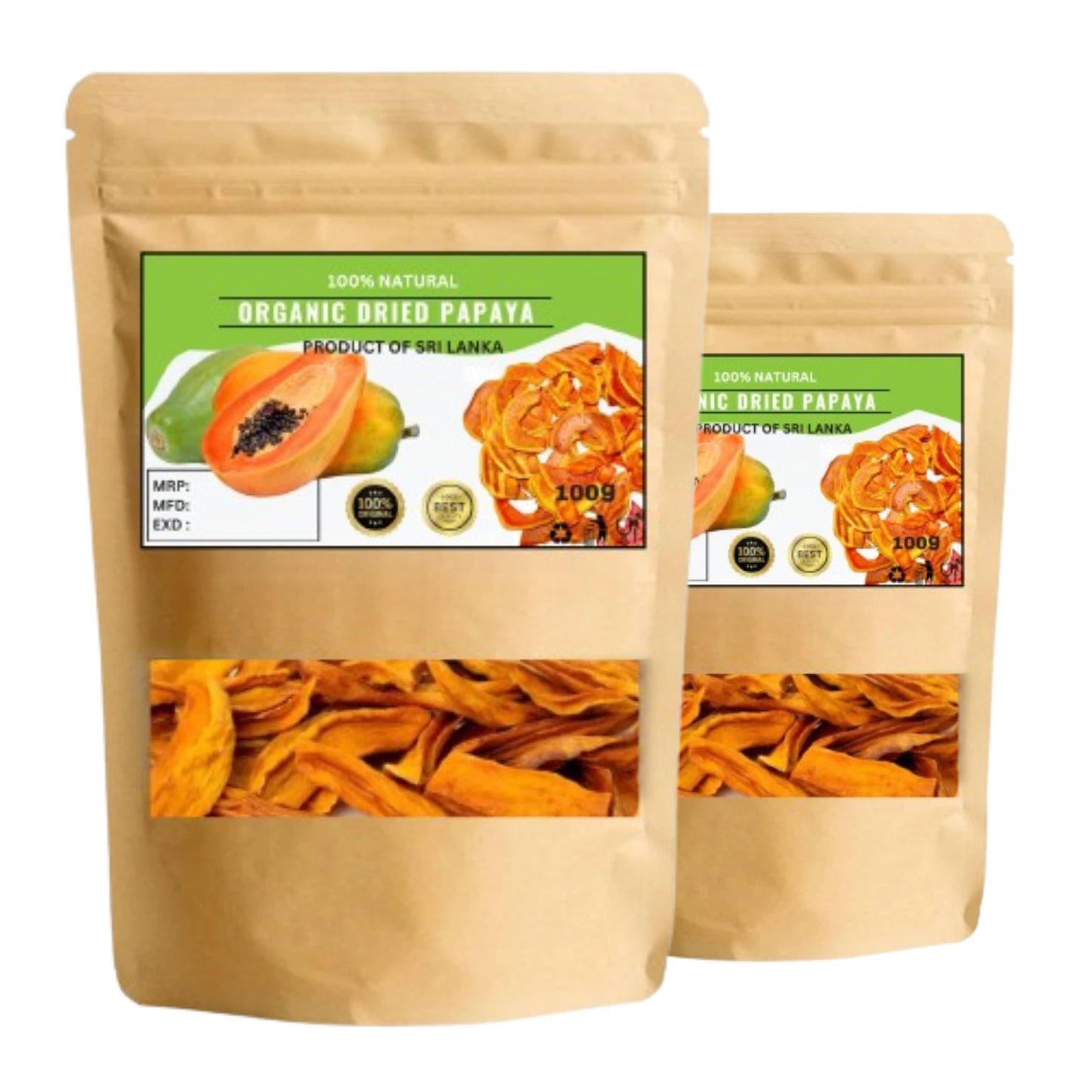 Organic Dried Papaya Fruit - 100% Natural Pure Premium Quality!