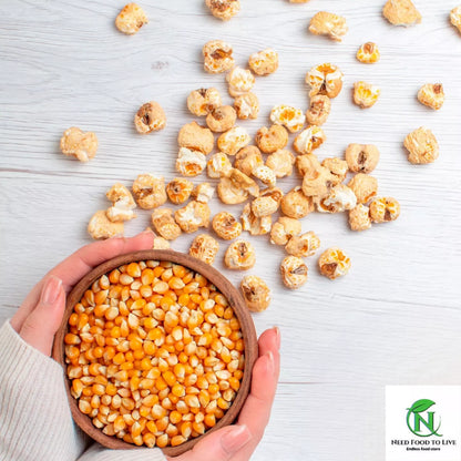 Organic Yellow Popcorn – Non-GMO, Whole, Vegan - 100% Natural Premium Quality!