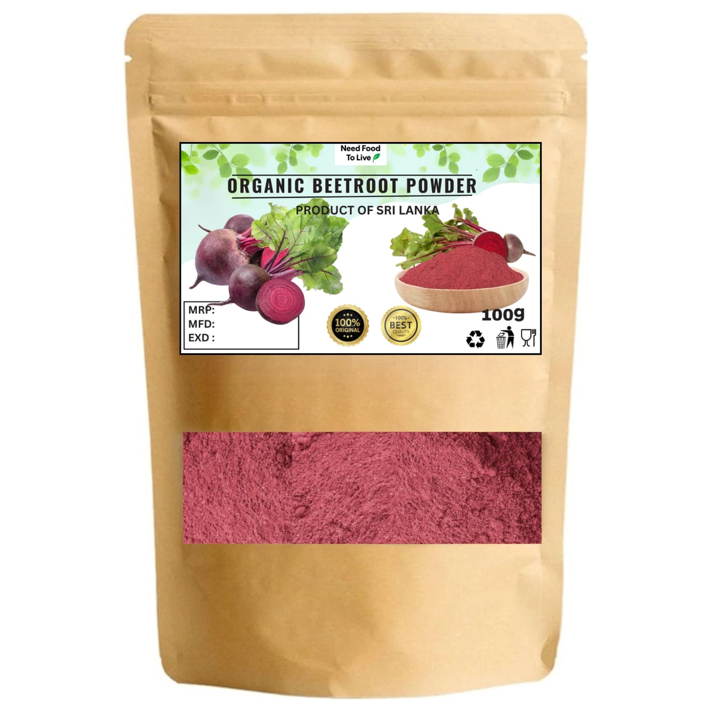 Organic Dried Beet Root Powder - 100% Natural Pure Premium Quality!